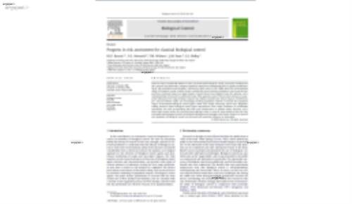 Progress in risk assessment for classical biological control